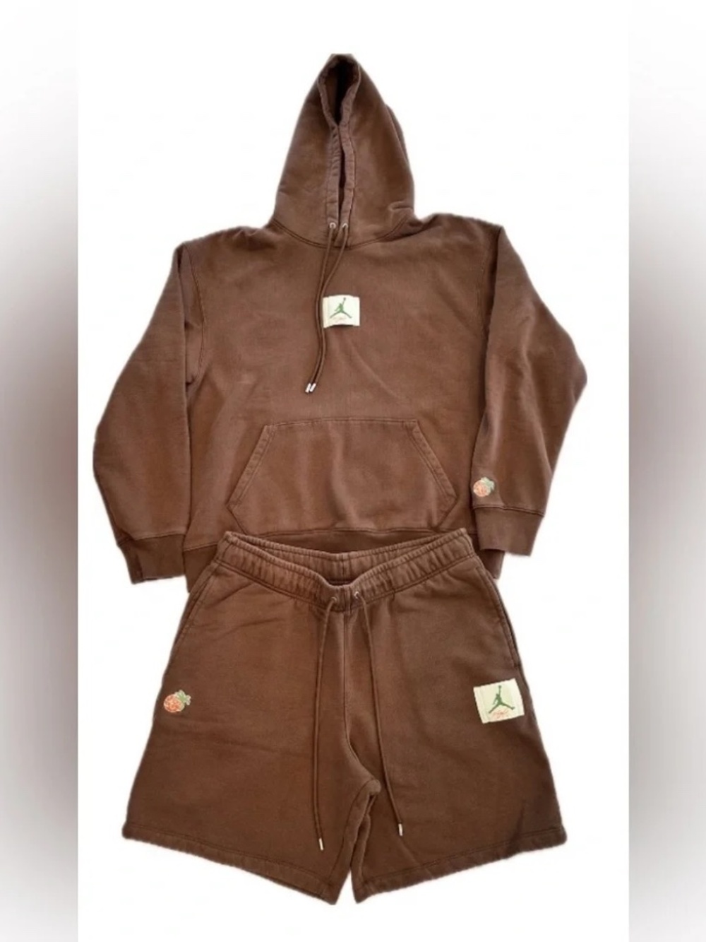 Jordan x Titan Brown Hoodie & Shorts Set Brown